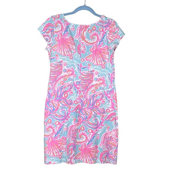 Lilly Pulitzer Linen Blend Coastal Print Dress with Pom-Pom Trim Size Small - Picture 5 of 11